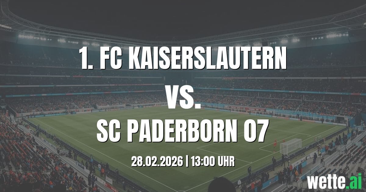 Fußball Vorhersage 1. FC Kaiserslautern - SC Paderborn 07